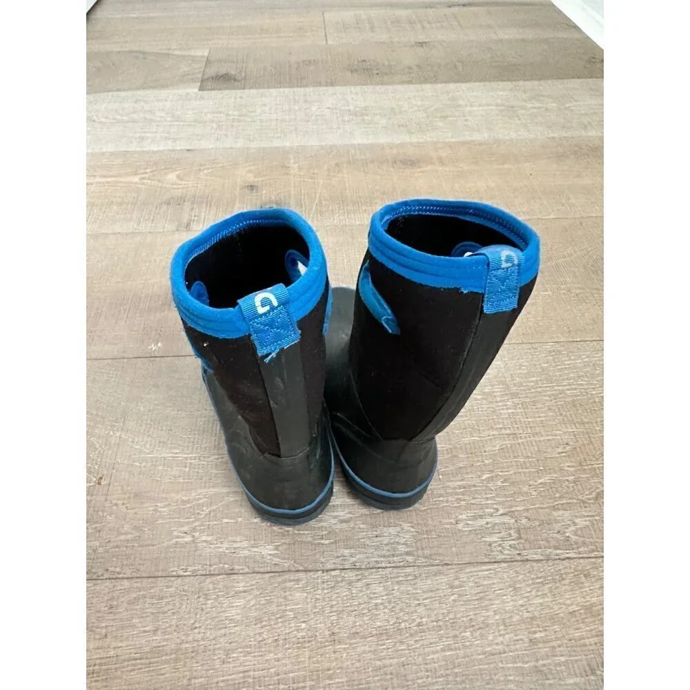 Childrens DSG Black & Blue Waterproof Rubber Boots